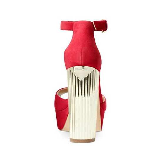 Discount 🎉 Michael Kors 👩 Women's Porter Ankle-Strap Block-Heel 🩴 Sandals Anthracite ✔️ - Image 3