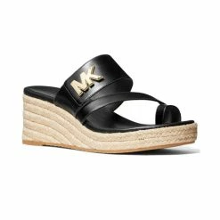 Budget ✨ Michael Kors 👩 Women's Sidney Mid Wedge Espadrille 🩴 Sandals Brown/ Acorn ⭐