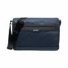 Promo ✔️ Michael Kors Men's Solid Gabardine Logo Messenger Bag Navy ⌛