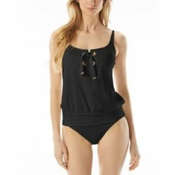 Discount 😍 Michael Kors 👩 Women's Lace-Up Blouson Tankini Top & 👙 Bikini Bottoms ⌛