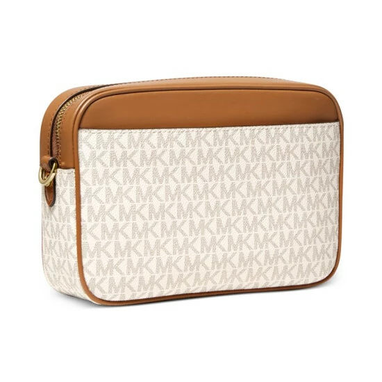 Deals π Michael Kors Signature Jet Set Charm Large East West Camera Crossbody Vanilla/acorn/gold β€οΈ - Image 5