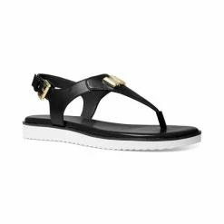 Deals 😍 Michael Kors 👩 Women's Jilly Flat 🩴 Sandals Black 😀