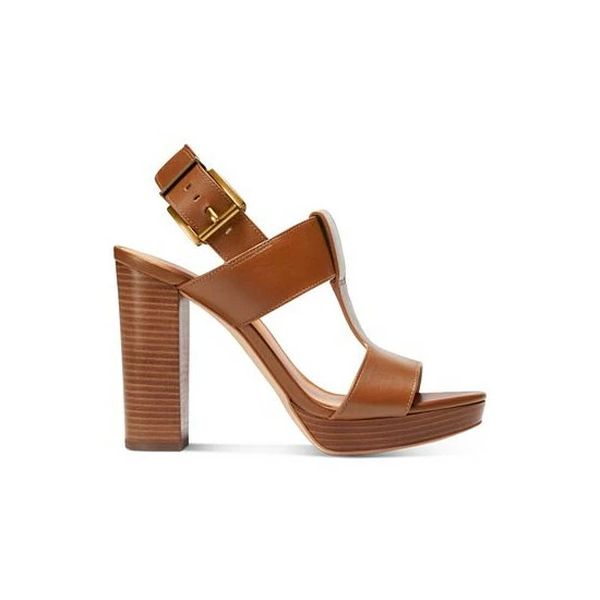 New 🎉 Michael Kors 👩 Women's Becker T-Strap Slingback 🩴 Sandals Luggage 💯 - Image 2