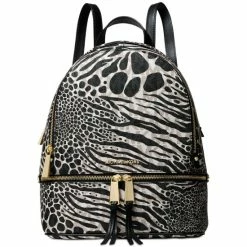 Buy ⭐ Michael Kors Signature Rhea Zip Medium 🎒 Backpack Black Multi 😉