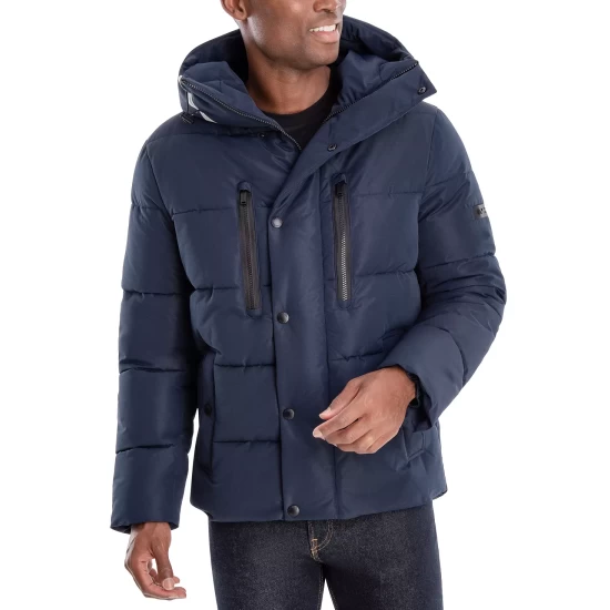 Best Pirce βοΈ Michael Kors π© Women's Plus Size Hooded Packable Down Puffer π§₯ Coat, Created For Macy's Navy 𧨠- Image 2
