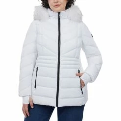 Cheapest ⭐ Michael Kors 👩 Women's Plus Size Faux-Fur-Trim Hooded Puffer 🧥 Coat, Created For Macy's Wine 🔔