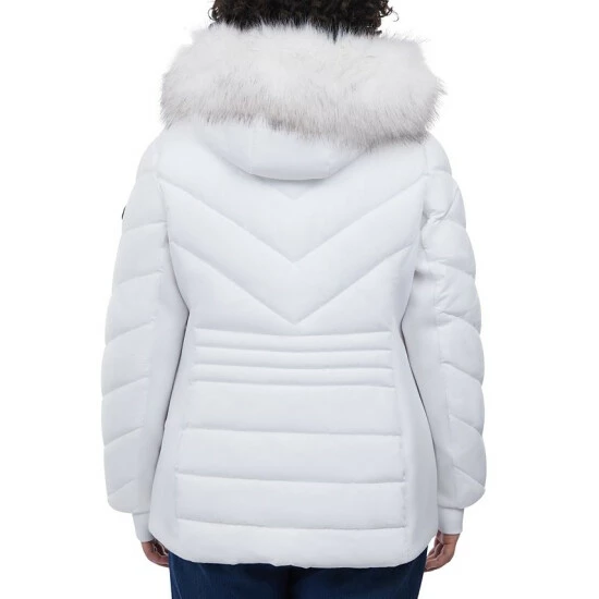 Cheapest ⭐ Michael Kors 👩 Women's Plus Size Faux-Fur-Trim Hooded Puffer 🧥 Coat, Created For Macy's Wine 🔔 - Image 2