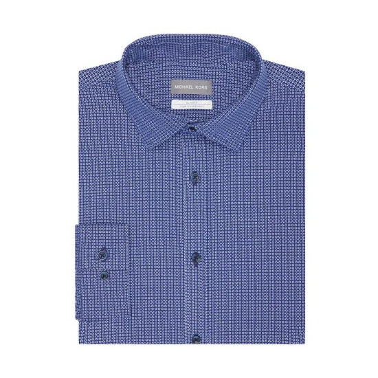 Outlet π Michael Kors Men's Fine Gauge Knit Slim Fit Untucked π Dress π Shirt Navy π