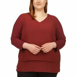Cheapest ๐งจ Michael Kors Plus Size Layered-Look Tunic Top Black ๐