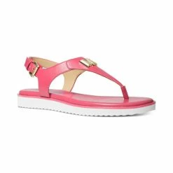 Best Pirce ⭐ Michael Kors 👩 Women's Jilly Flat 🩴 Sandals Rubin Red 🎉