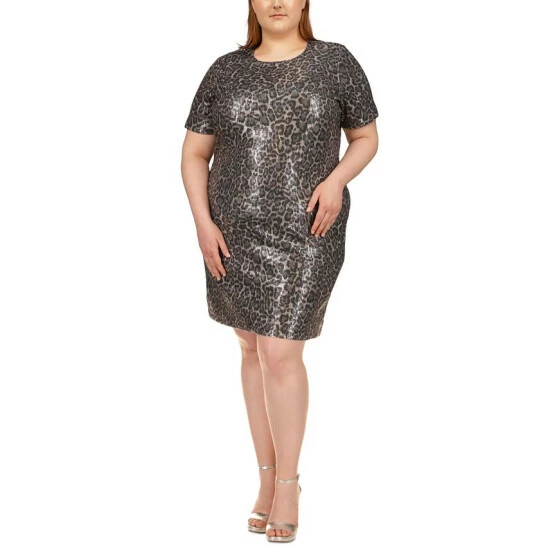 Cheap ✔️ Michael Kors Plus Size Sequin Minidress Malachite 👏
