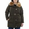 Coupon ⌛ Michael Kors 👩 Women's Plus Size Belted Faux-Fur-Collar Down Puffer 🧥 Coat, Created For Macy's Black 🎉