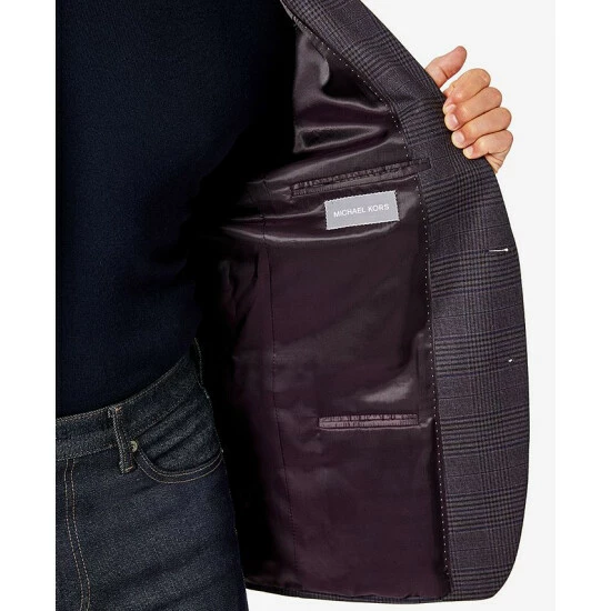 Deals 🎉 Michael Kors Men's Modern-Fit Check Sport 🧥 Coat Brown ⭐ - Image 4