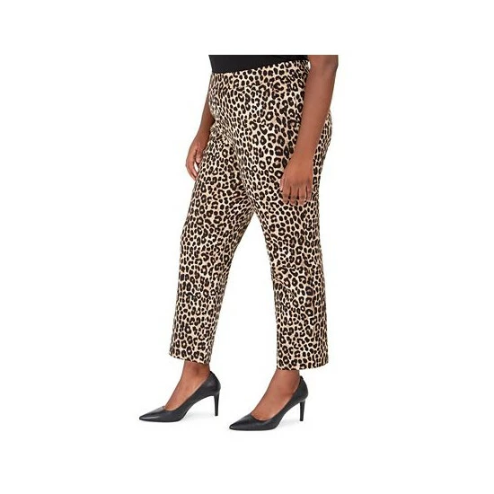 Hot Sale 😉 Michael Kors Plus Size Leopard Print Pull-On Pants Dark Camel ✨ - Image 3