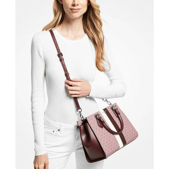 Budget ❤️ Michael Kors Signature Marilyn Medium Satchel Royal Pink Light Multi 🤩 - Image 4