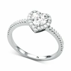 Best Pirce ✔️ Michael Kors Sterling Silver Cubic Zirconia Heart Halo Ring ⭐