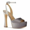 New ✔️ Michael Kors 👩 Women's Jenson Platform 🩴 Sandals Silver/ Black ✔️