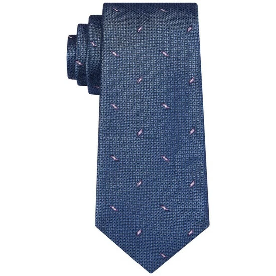 Outlet 😀 Michael Kors Men's Classic Design Spaced-Out Geometric Tie Gray ✨