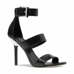 Outlet ๐ฏ Michael Kors ๐ฉ Women's Amal ๐ Dress ๐ฉด Sandals Black ๐คฉ