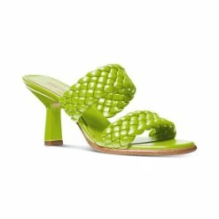 Hot Sale ๐ Michael Kors ๐ฉ Women's Amelia Slip-On Woven Mules Bright Limeade ๐งจ