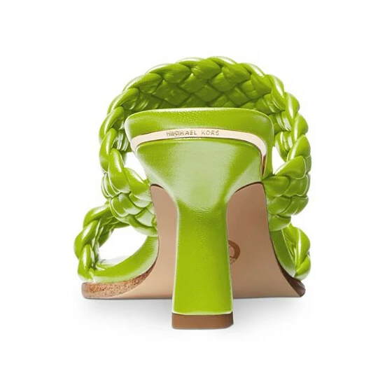 Hot Sale ๐ Michael Kors ๐ฉ Women's Amelia Slip-On Woven Mules Bright Limeade ๐งจ - Image 3