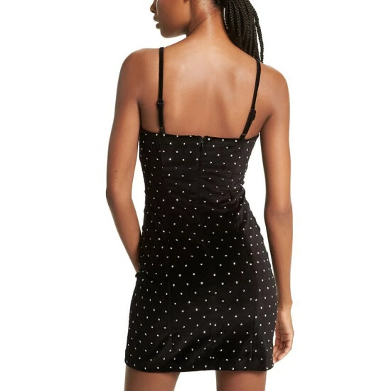 Deals 🥰 Michael Kors 👩 Women's Embellished Velvet Bustier 👗 Dress Black ✔️ - Image 2