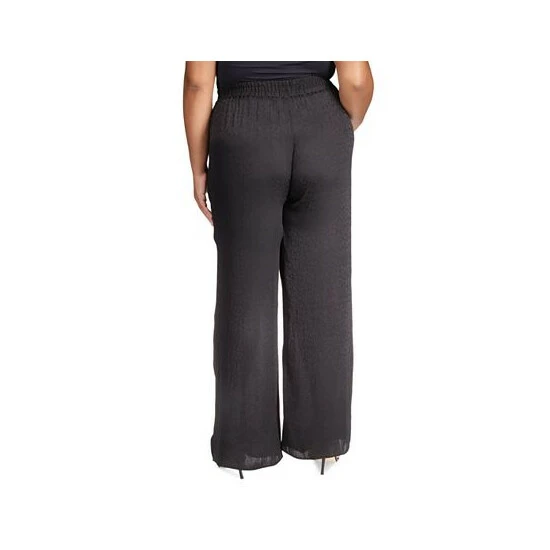 Hot Sale 🔔 Michael Kors Plus Size Jacquard Animal-Print Wide-Leg Pants Black 🎁 - Image 2