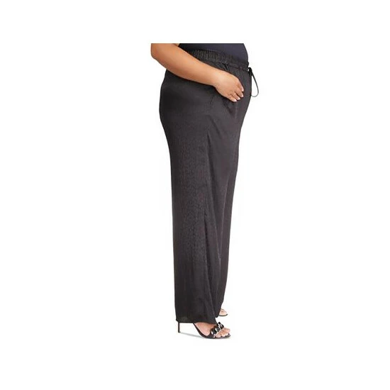 Hot Sale 🔔 Michael Kors Plus Size Jacquard Animal-Print Wide-Leg Pants Black 🎁 - Image 3