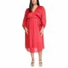 Deals 🎉 Michael Kors Plus Size Animal-Jacquard Midi 👗 Dress Crimson 🔔