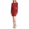 Flash Sale 🔔 Michael Kors 👩 Women's Cat-Print Faux-Wrap T-Shirt 👗 Dress Crimson ⌛