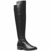 Cheapest 🌟 Michael Kors 👩 Women's Bromley Leather Riding 🥾 Boots Black Leather 💯