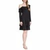 Coupon 🌟 Michael Kors 👩 Women's One-Sleeve Chain Mini 👗 Dress Black 🌟