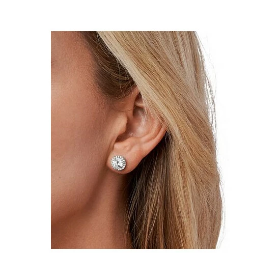 Cheap π Michael Kors Crystal Halo Stud Earrings Silver π - Image 3