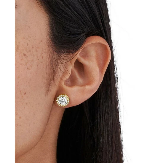 Cheap π Michael Kors Crystal Halo Stud Earrings Silver π - Image 4