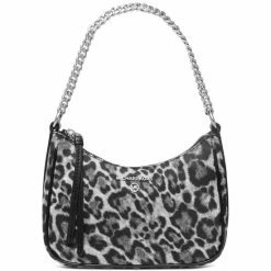 Coupon 😉 Michael Kors Nylon Jet Set Charm Small Chain Pouchette Shoulder Bag Heather Gray 🧨