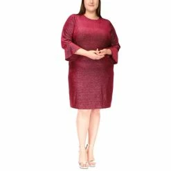 Flash Sale π Michael Kors Plus Size Shimmer Velvet π Dress Dark Ruby π