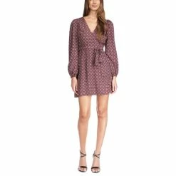 Coupon π Michael Kors π© Women's Foulard-Print Wrap π Dress Merlot Geo β¨