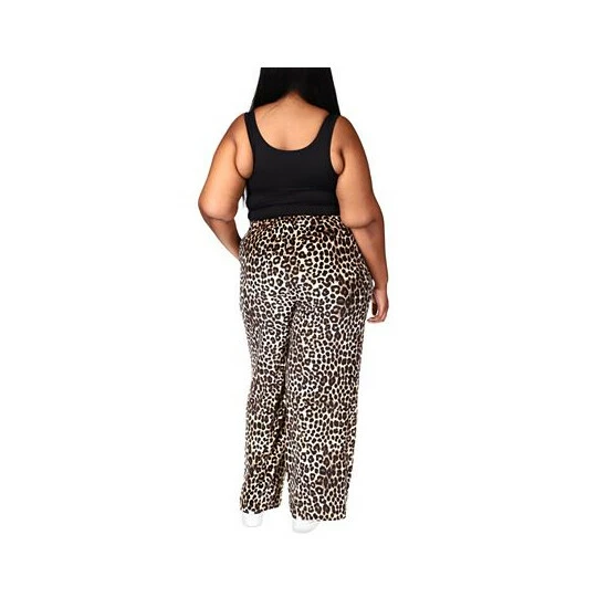 Cheap β Michael Kors Plus Size Animal-Print Velour Wide-Leg Pants Dark Camel π - Image 2