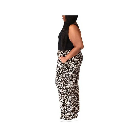 Cheap β Michael Kors Plus Size Animal-Print Velour Wide-Leg Pants Dark Camel π - Image 3