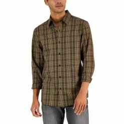 Brand new ✔️ Michael Kors Men's Thames Classic-Fit Check Button-Down 👚 Shirt Husk 🔥
