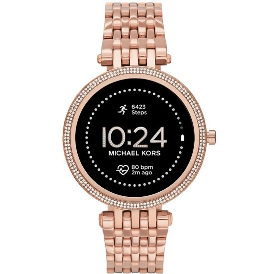 Hot Sale 👍 Michael Kors Access Gen 5e Darci Rose Gold-Tone Stainless Steel Smartwatch 43mm No Color 🎉