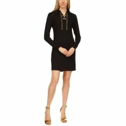 Best reviews of π― Michael Kors π© Women's Chain Lace-Up Shift π Dress Black π§¨