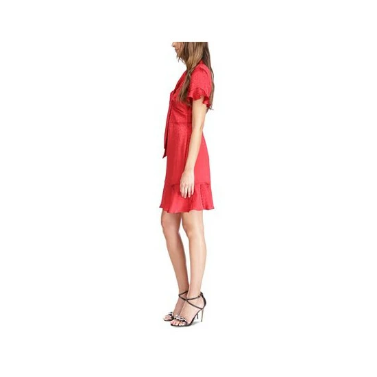 Wholesale π Michael Kors π© Women's Cheeta Plisse Tonal-Print Tie π Dress Crimson π - Image 3