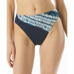 Deals 💯 Michael Kors 👩 Women's High-Leg 👙 Bikini Bottoms Navy 🔥