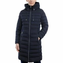 Hot Sale 😉 Michael Kors 👩 Women's Hooded Packable Down Puffer 🧥 Coat Navy 🤩
