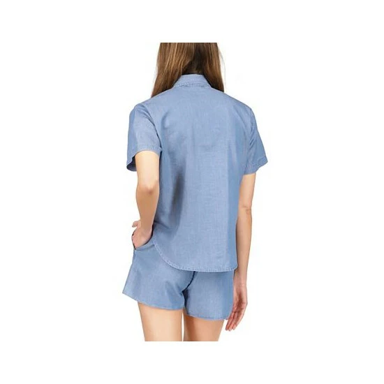 Cheap 🔥 Michael Kors 👩 Women's Tie-Front 👕 Shirt Light Cadet Wash 😍 - Image 2