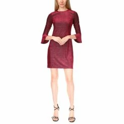 Promo β Michael Kors Petite Metallic Bell-Sleeve Mini π Dress Dark Ruby π
