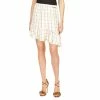 Coupon ⌛ Michael Kors 👩 Women's Ruffled Asymmetric 👗 Skirt White Plaid 🎉