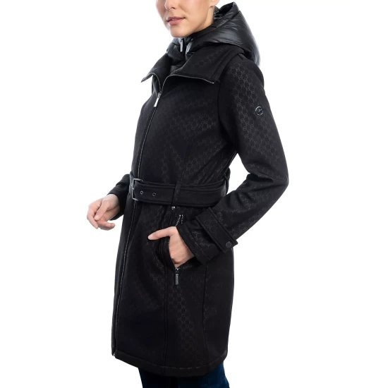 Best Pirce π₯ Michael Kors π© Women's Belted Hooded Raincoat Navy π€© - Image 4