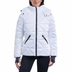 Top 10 ๐ฅ Michael Kors ๐ฉ Women's Hooded Shine Puffer ๐งฅ Coat White โ๏ธ